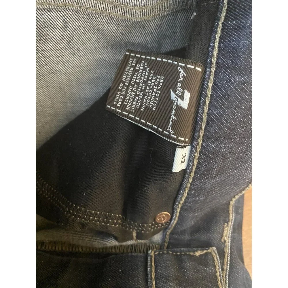 7 For All Mankind Mens Standard Straight Leg Button Fly Jeans Size 32 x 28 Dark - Picture 9 of 9